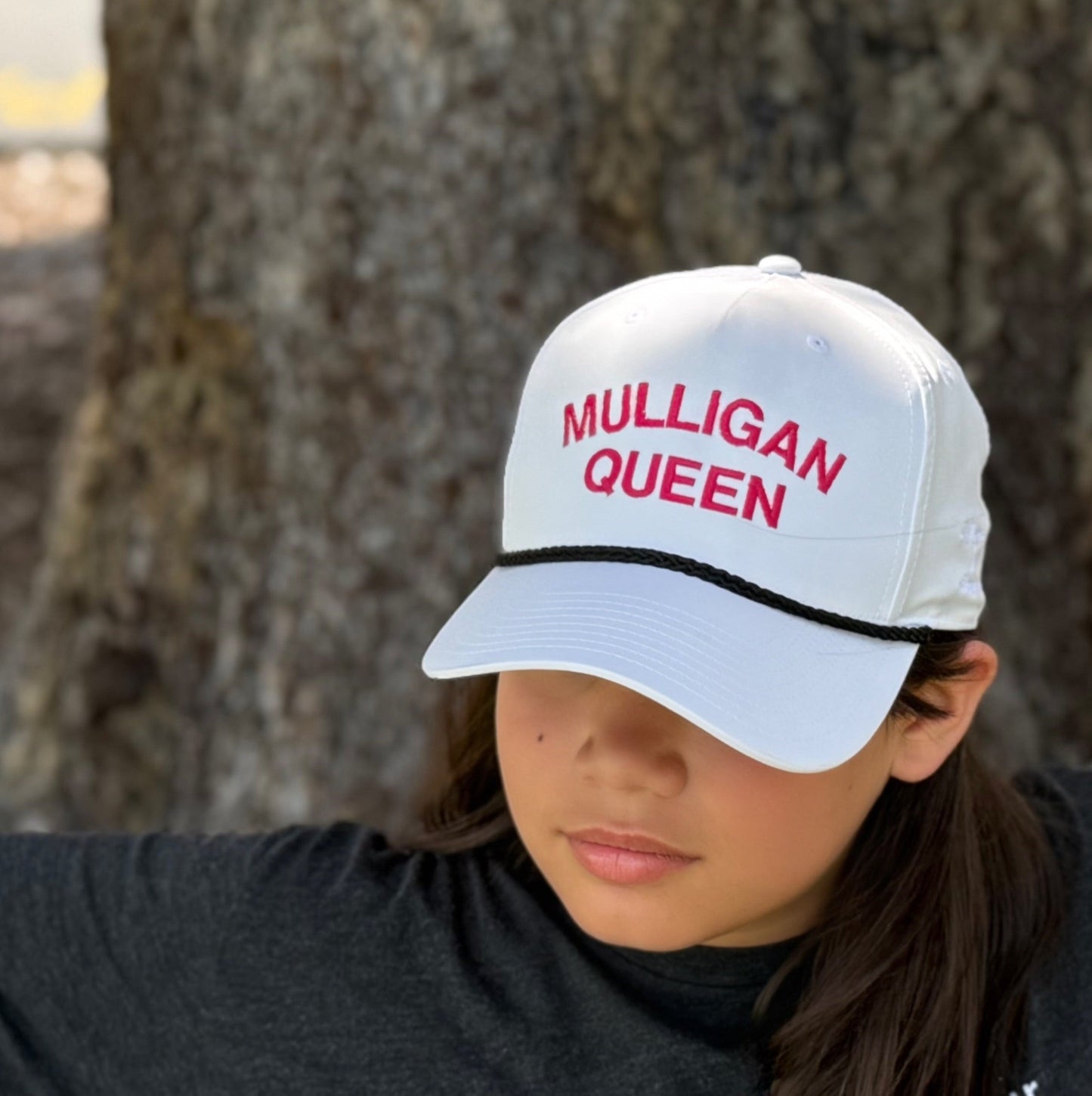 Mulligan Queen Embroidered Golf Rope Hat for Women