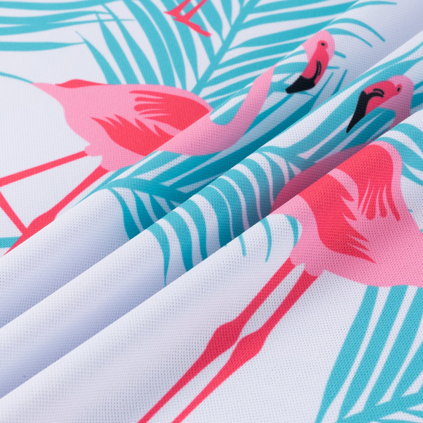 Flamingos & Palm Leaves