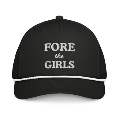 Fore the Girls Embroidered Golf Rope Hat for Women