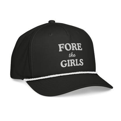 Fore the Girls Embroidered Golf Rope Hat for Women